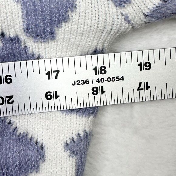 Lulu's Sweater Womens Small White Purple Leopard Long Sleeve Waist Crop Soft - Picture 6 of 8